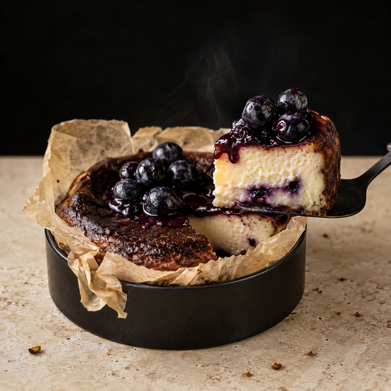 Blueberry Burnt Cheesecake